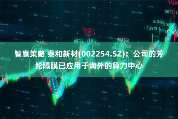 智赢策略 泰和新材(002254.SZ)：公司的芳纶隔膜已应用于海外的算力中心