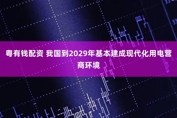 粤有钱配资 我国到2029年基本建成现代化用电营商环境